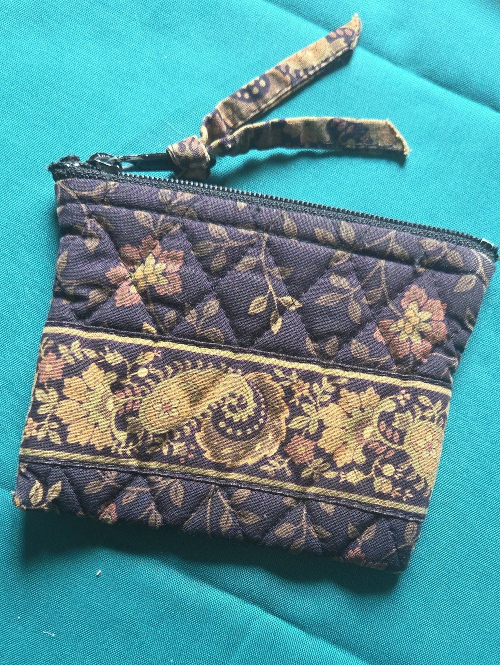 Vinatage Vera Bradley Coin Purse Black Walnut Pattern